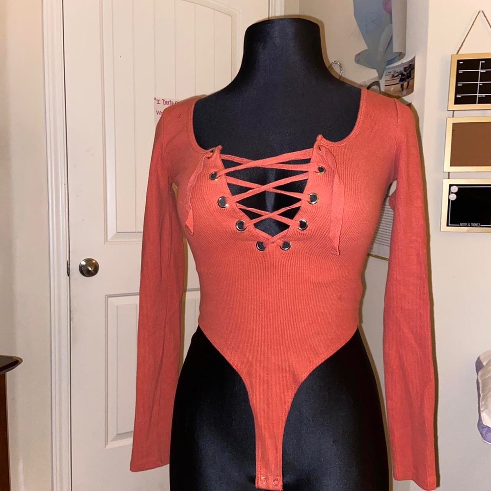 Lace Me Up Long-Sleeve Bodysuit